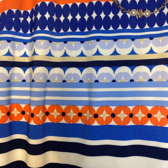 Eliza J Print Jersey Shirt Dress - 14 (navy/coral) - Picture 2 of 7